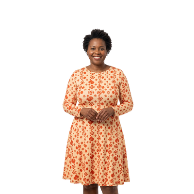 Robe longue manches ajustée poches – Nérine