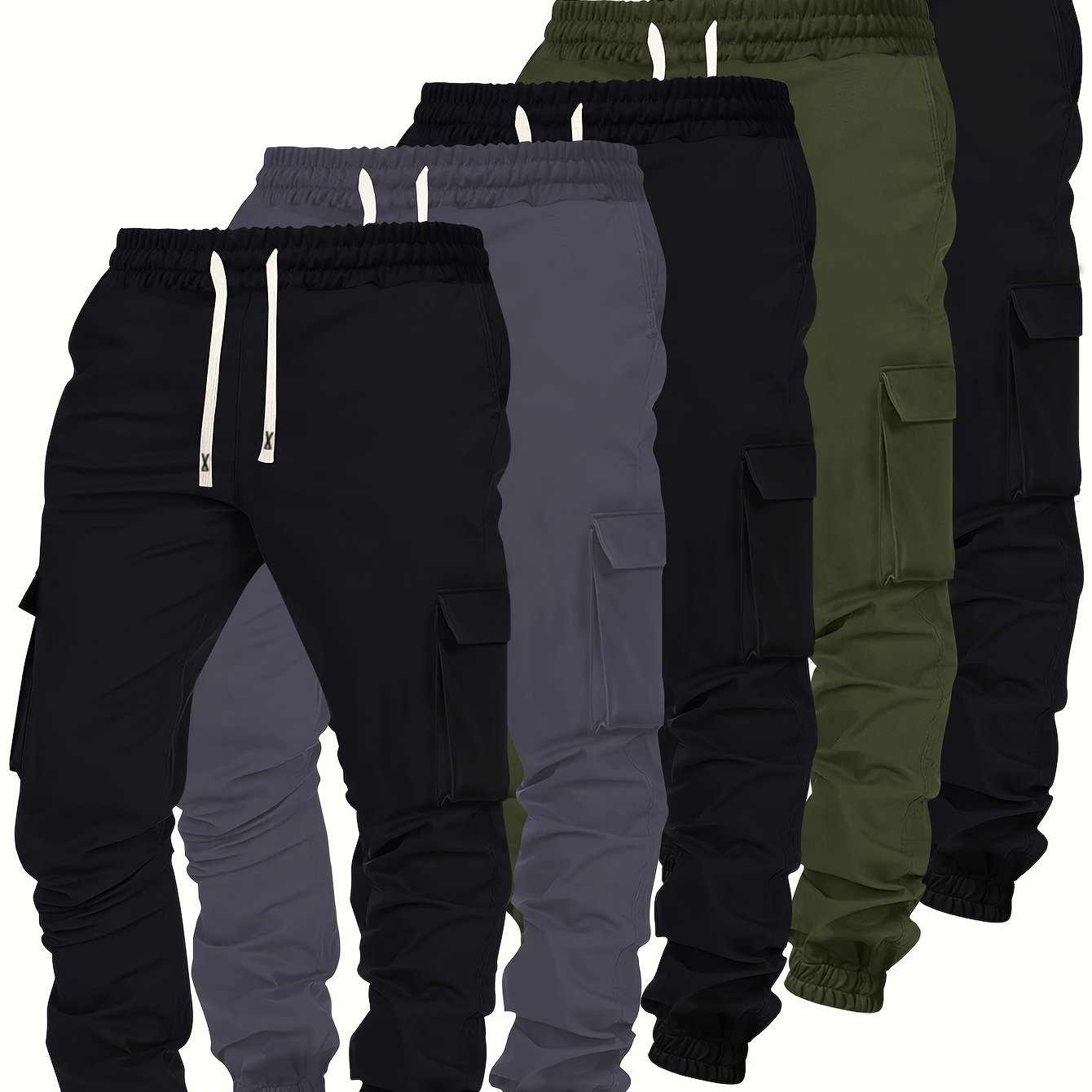 Lot de 5 Pantalons Cargo Homme Multi Poches Confort et Style Décontracté pour Sorties Activités Actives et Détente by LSDLBoutique