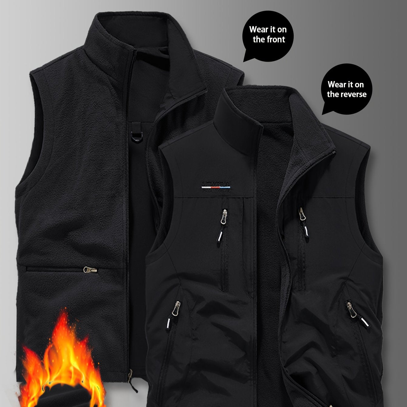 NordTrail – Gilet Réversible Homme Multi-Poches, Coupe Regular by LSDLBoutique.ch