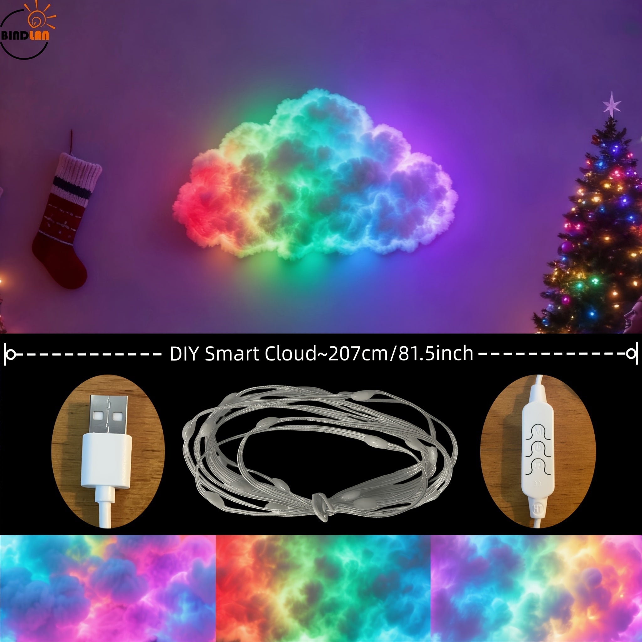 Lampe Nuage 3D RGB – Éclairage Orage Intelligent by LSDLBoutique.ch