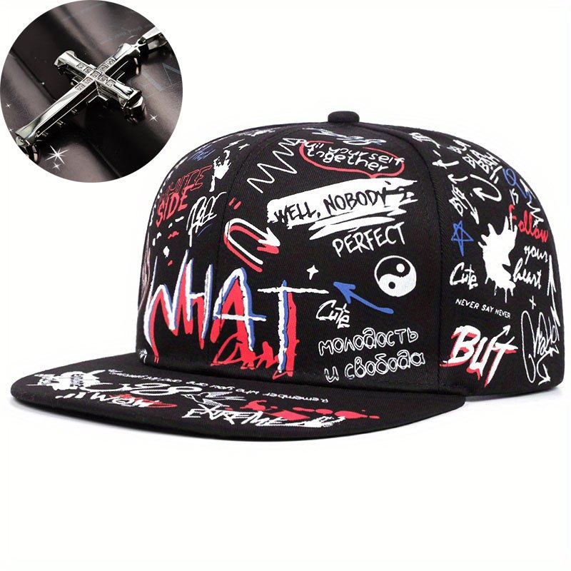 Ensemble Streetwear Deux Pièces Casquette Hip Hop Avec Broderie Soignée Et Collier Décoratif Pour Look Urbain Moderne by LSDLBoutique.ch