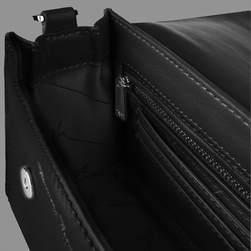 Petit sac à main cuir, cristaux – noir