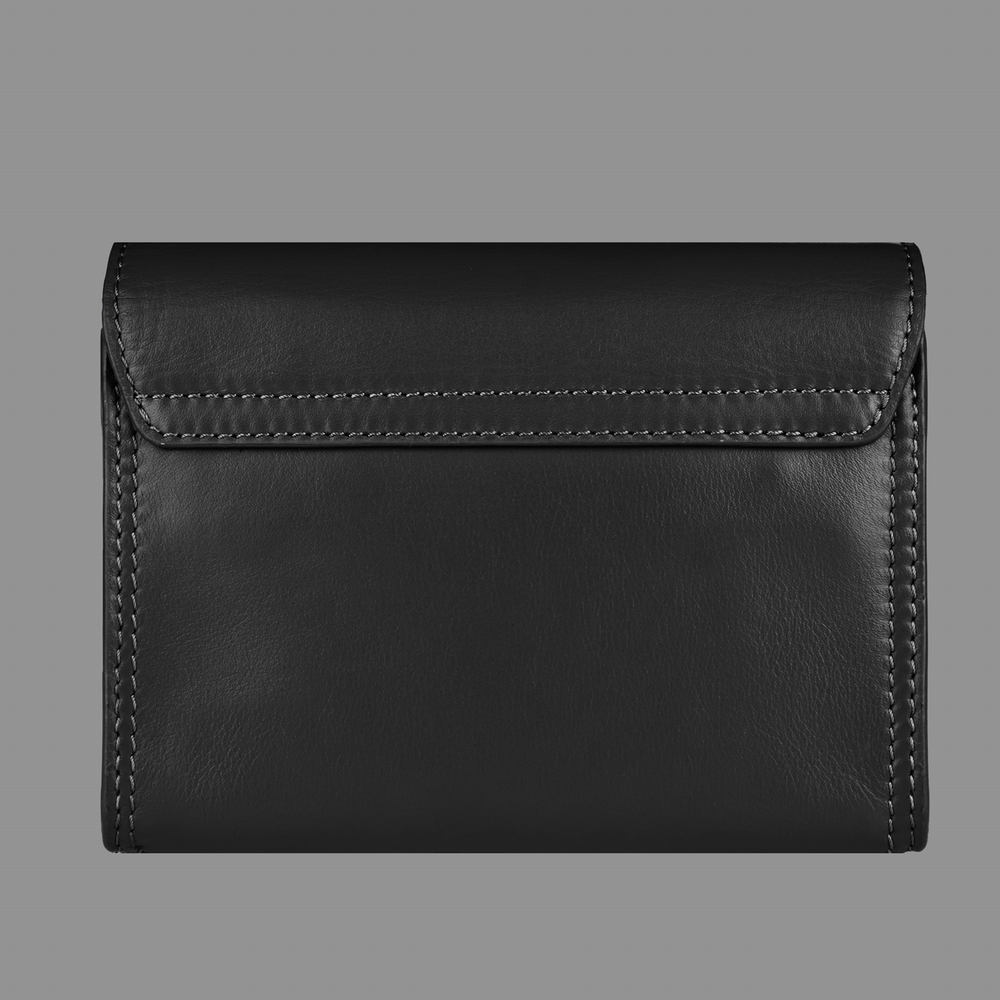 Petit sac à main cuir, cristaux – noir