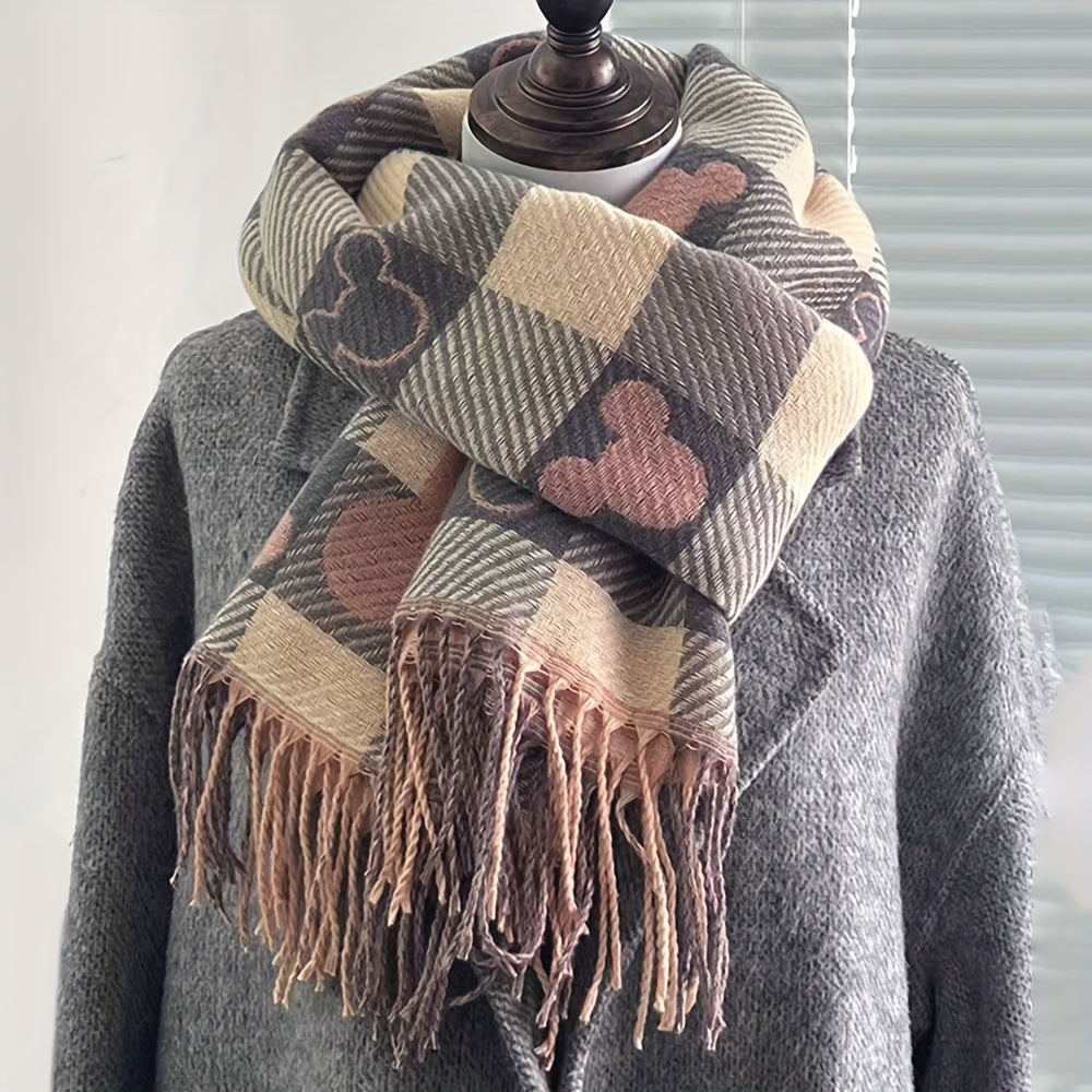 Écharpe Disney Cartoon Minnie Mouse Et Stitch Chaude Rose Vive Pour Hiver Kawaii Style by LSDLBoutique.ch