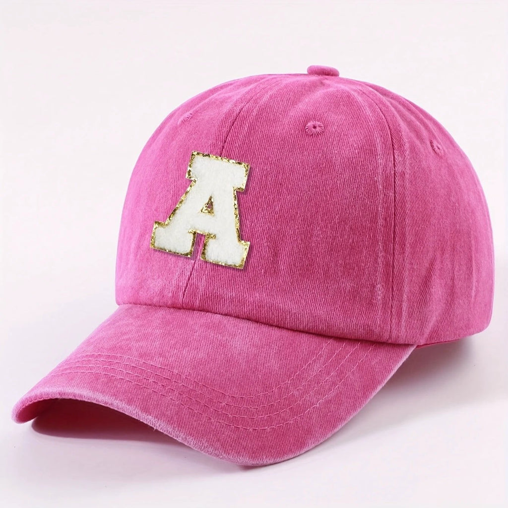 Casquette Vintage Alphabet A Z Rose Dorée Style Y2K Signée LSDLBoutique Pour Chaque Lettre by LSDLBoutique.ch