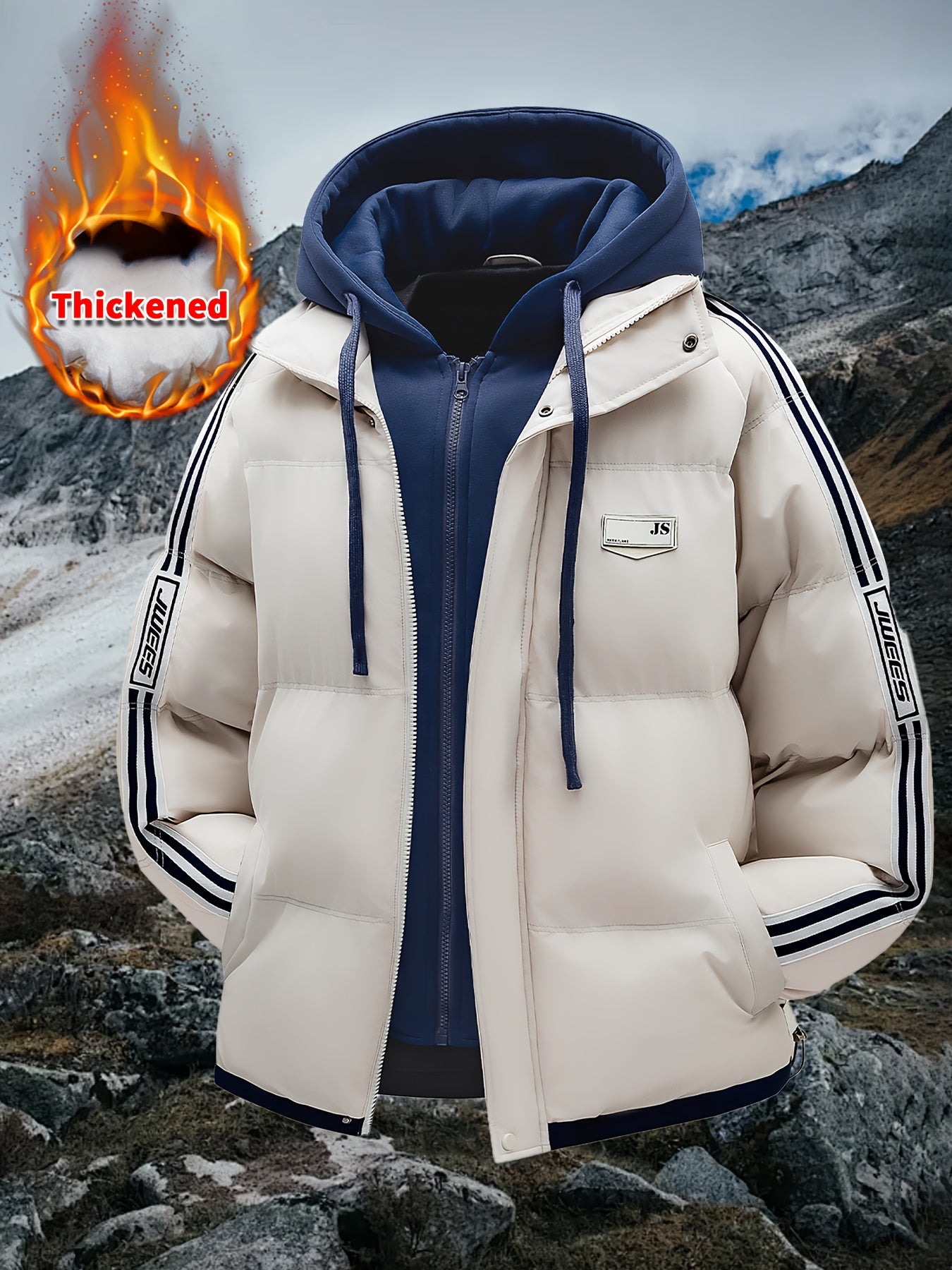 Manteau D’Hiver Capuche Pour Homme Fermeture Éclair Ultra Chaud Et Confortable Polyvalent by LSDLBoutique.ch