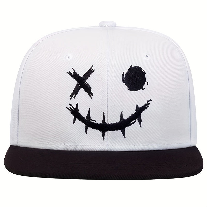 Casquette Hip Hop Noire À Smiley Brodé LSDLBoutique Confortable Style Décontracté Urbain Pour Été Voyage Mer by LSDLBoutique.ch