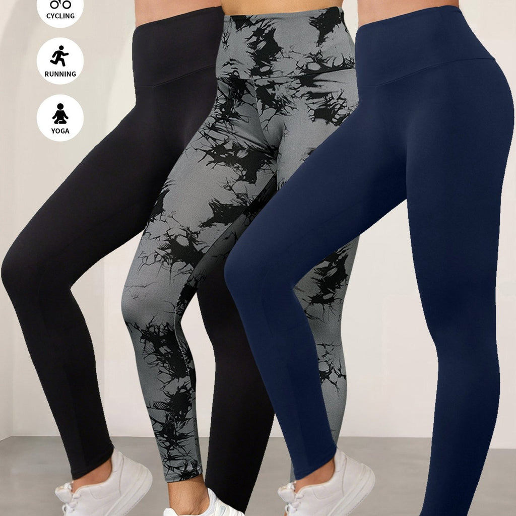 Lot De 3 Leggings Femme Taille Haute Opaques Avec Stretch Contrôle Du Ventre Et Ceinture Antidérapante by LSDLBoutique.ch