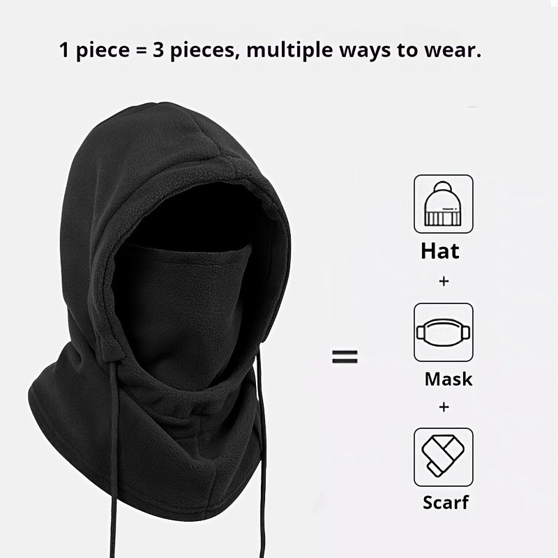 Set Hiver 2 Pièces Cagoule Et Gants Épais Unisexe Noir Pour Sports De Plein Air Et Trajets Quotidiens Chaud Léger by LSDLBoutique.ch