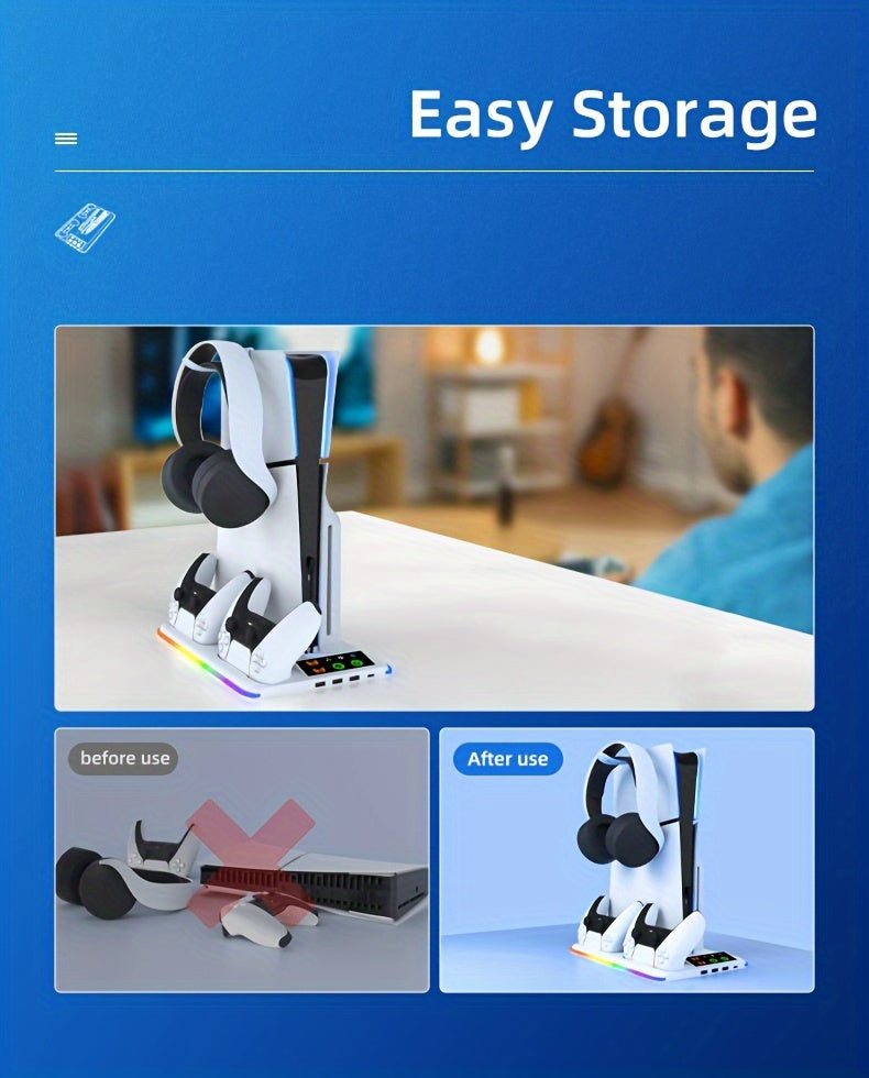 CoolBase – Station de Refroidissement PS5 avec Chargeur Double & LED RGB by LSDLBoutique.ch