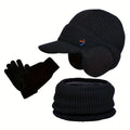 Ensemble Hiver 3 Pièces Pour Homme Bonnet Écharpe Gants Antidérapants Couvre Oreilles Intégré by LSDLBoutique.ch
