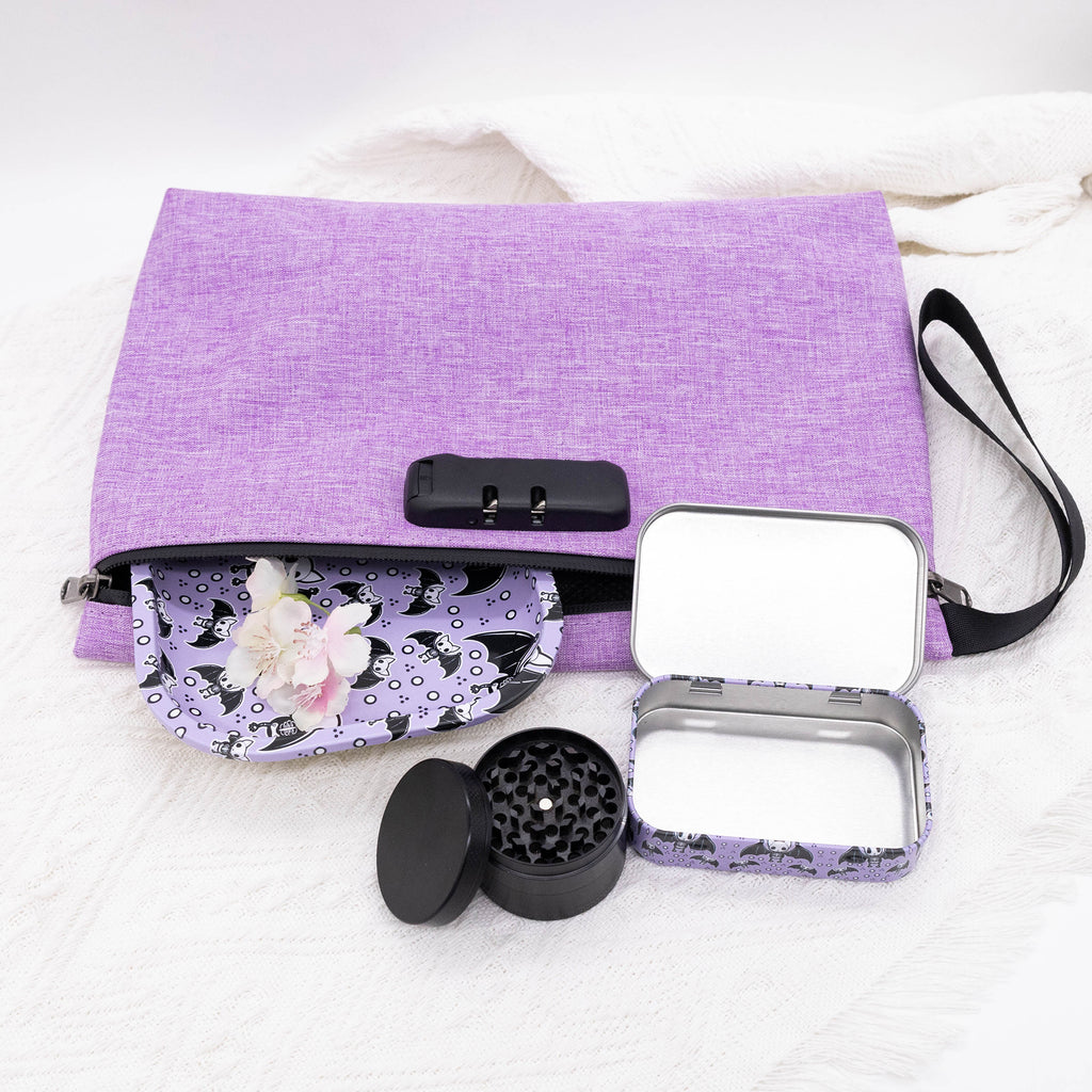 Set Rangement Fumeur 4pcs : Grinder, Plateau, Pochette Anti-Odeur by LSDLBoutique.ch