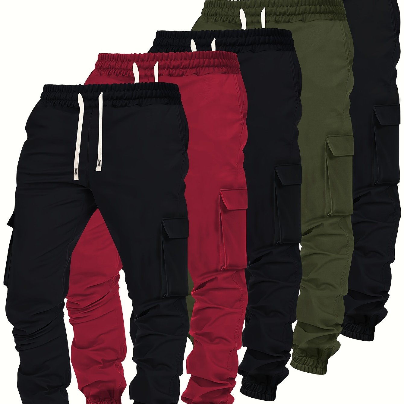 Lot de 5 Pantalons Cargo Homme Multi Poches Confort et Style Décontracté pour Sorties Activités Actives et Détente by LSDLBoutique