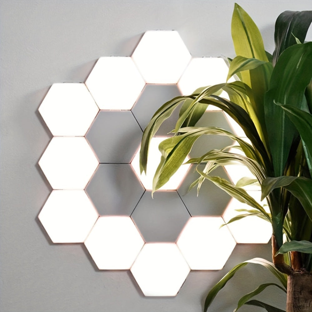 Kit 6 Lampes LED Murales Hexagonales – Tactiles & Modulables by LSDLBoutique.ch
