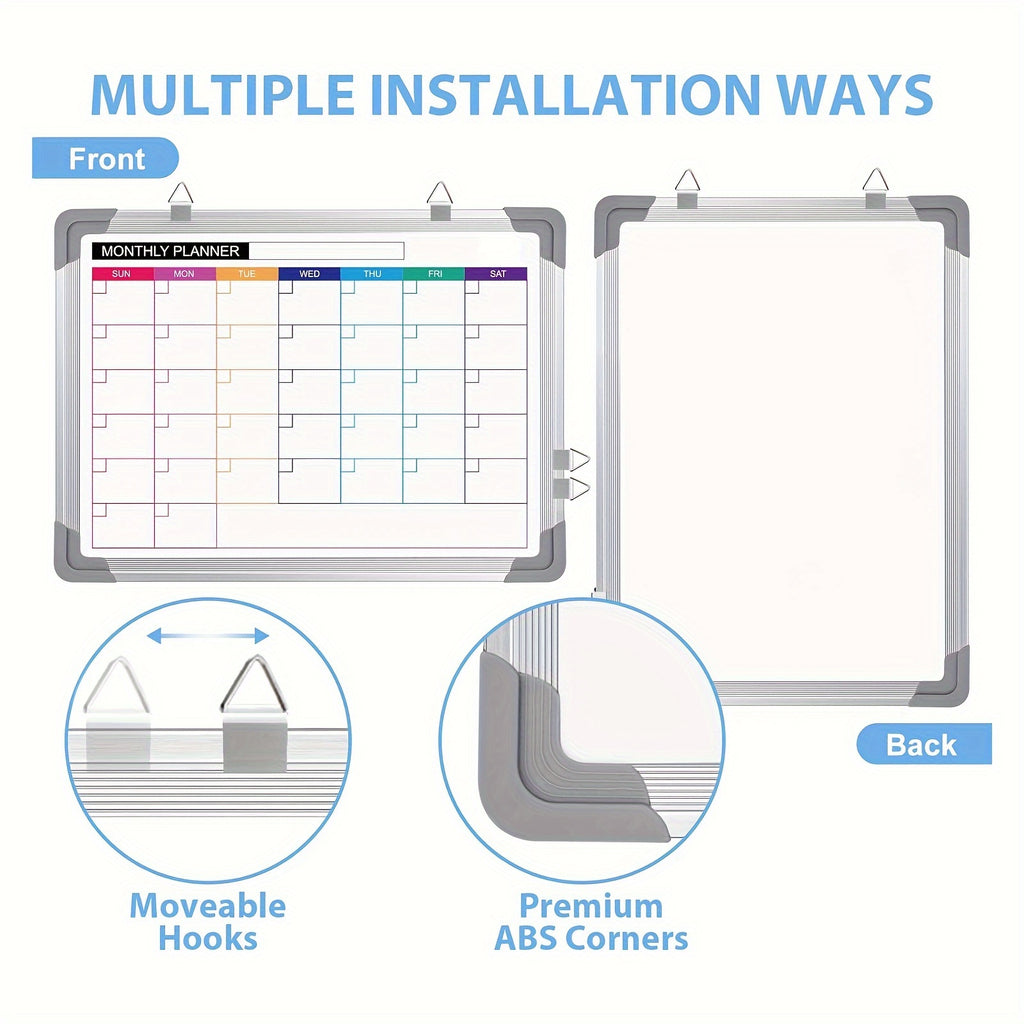 Tableau Calendrier Mensuel Effaçable Double Face Portable et Léger 40x30 cm pour Bureau et Maison by LSDLBoutique
