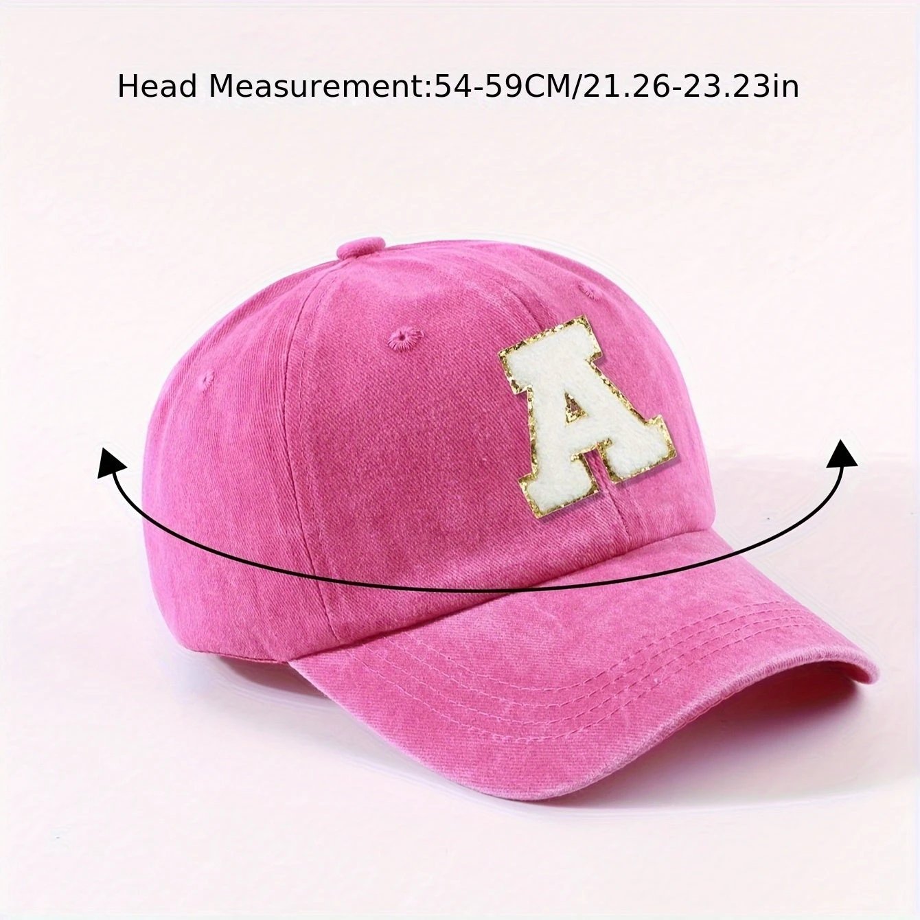 Casquette Vintage Alphabet A Z Rose Dorée Style Y2K Signée LSDLBoutique Pour Chaque Lettre by LSDLBoutique.ch