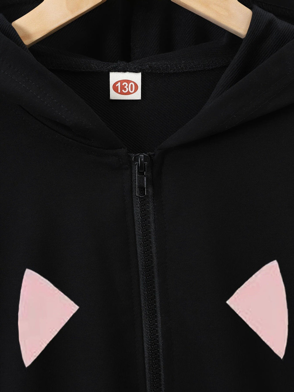 Sweat À Capuche Zip Enfant Noir Avec Visage Chat Et Pattes Sur Manches