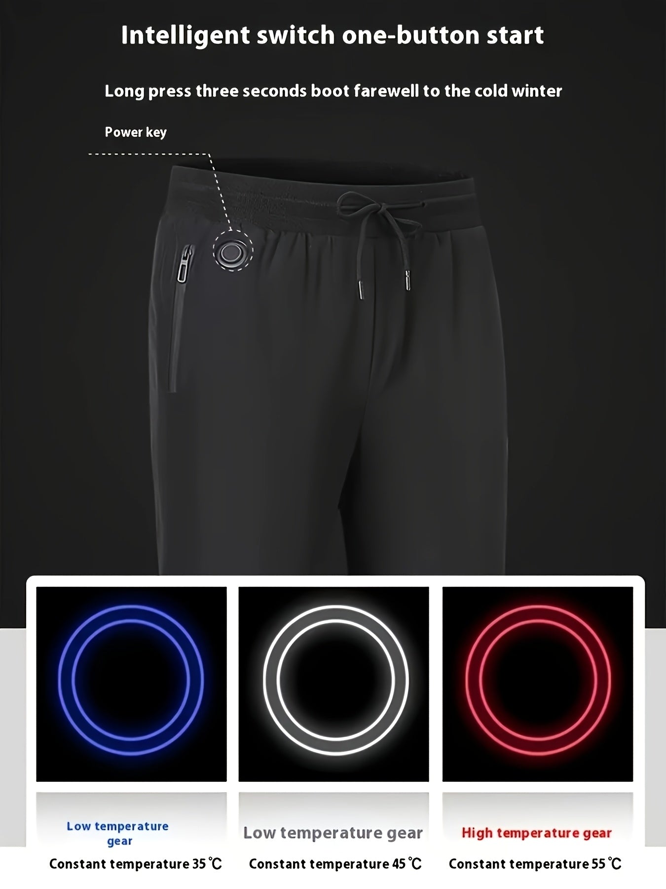 Pantalon De Sport Chauffant Avec 12 Zones De Chauffe Ceinture Renforcée Et Poches Zippées Sans Batterie by LSDLBoutique