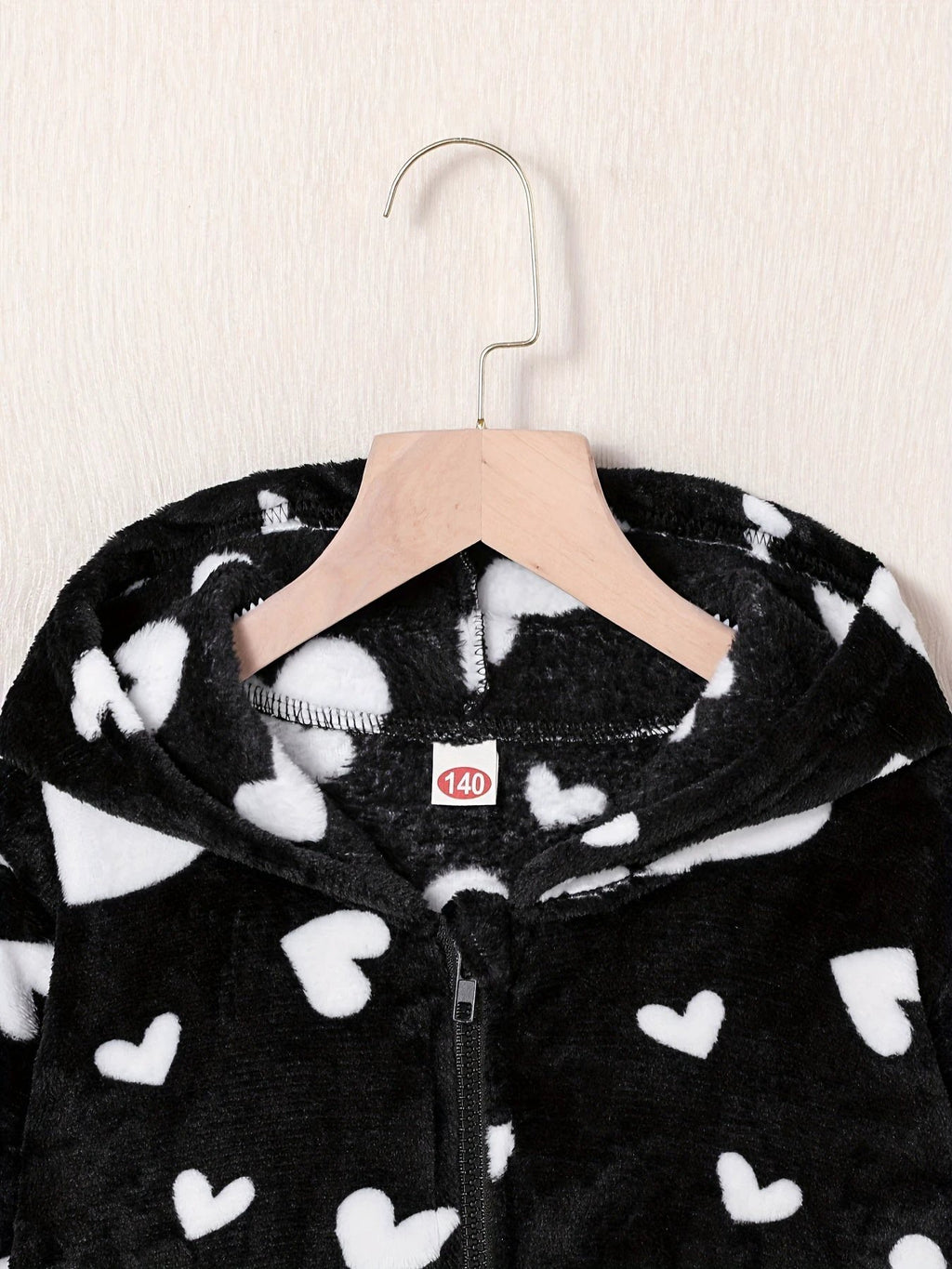 Cardigan À Capuche Zippé Imprimé Cœur