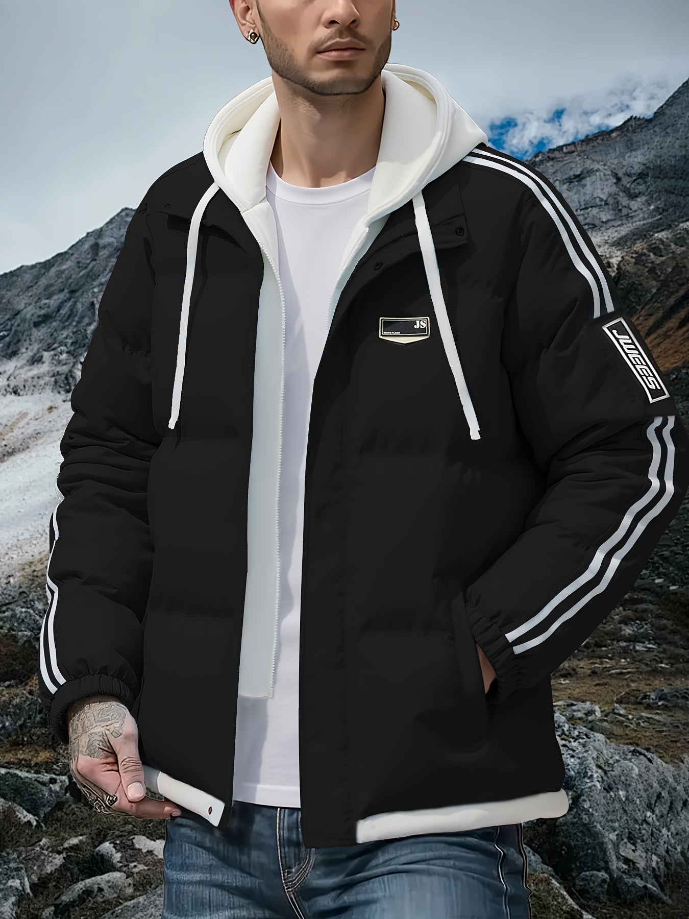 Manteau D’Hiver Capuche Pour Homme Fermeture Éclair Ultra Chaud Et Confortable Polyvalent by LSDLBoutique.ch