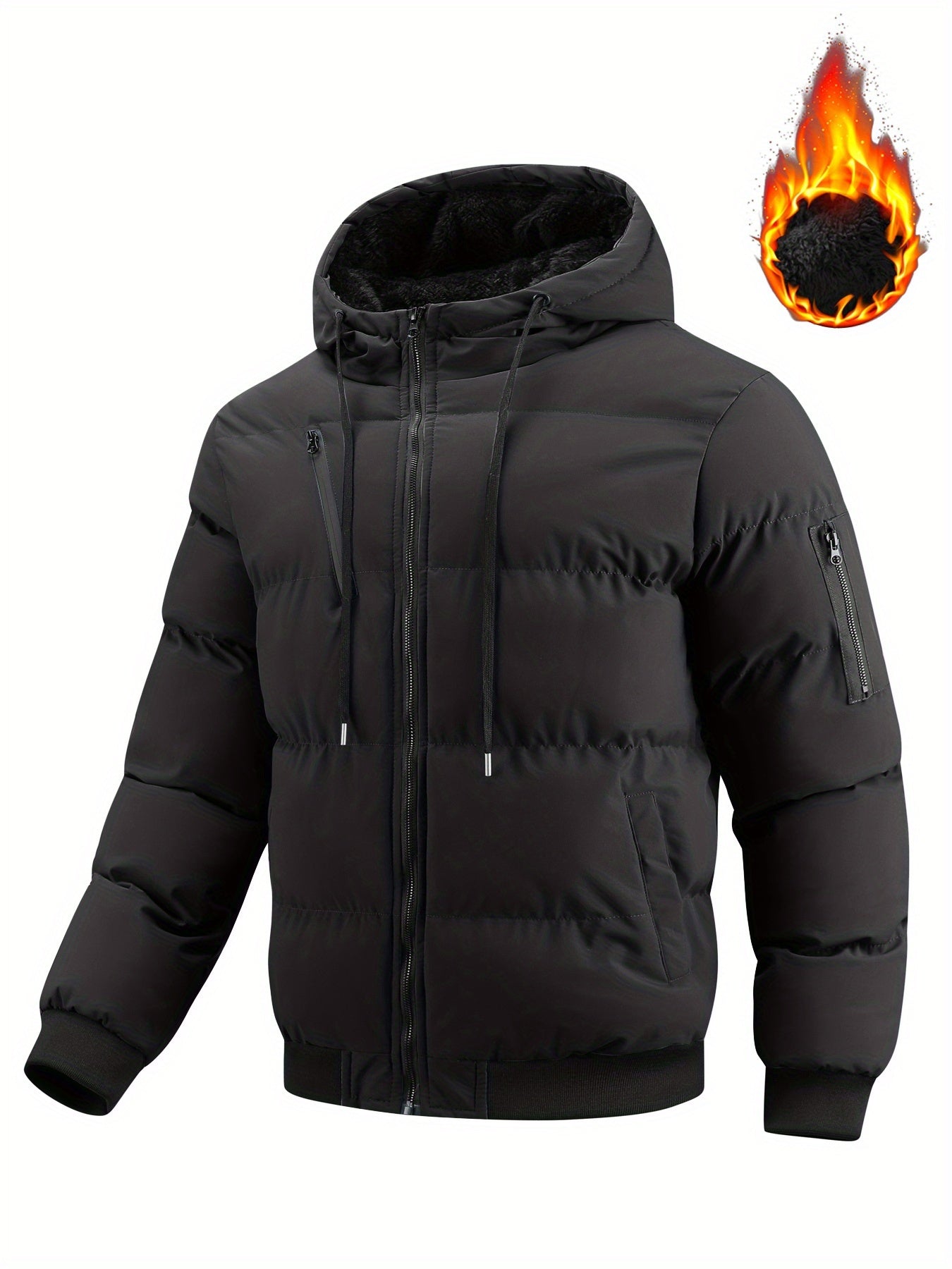 Veste Hiver En Peluche Douce Avec Capuche Et Fermeture Éclair Pour Isolation Thermique Maximale Confortable by LSDLBoutique.ch