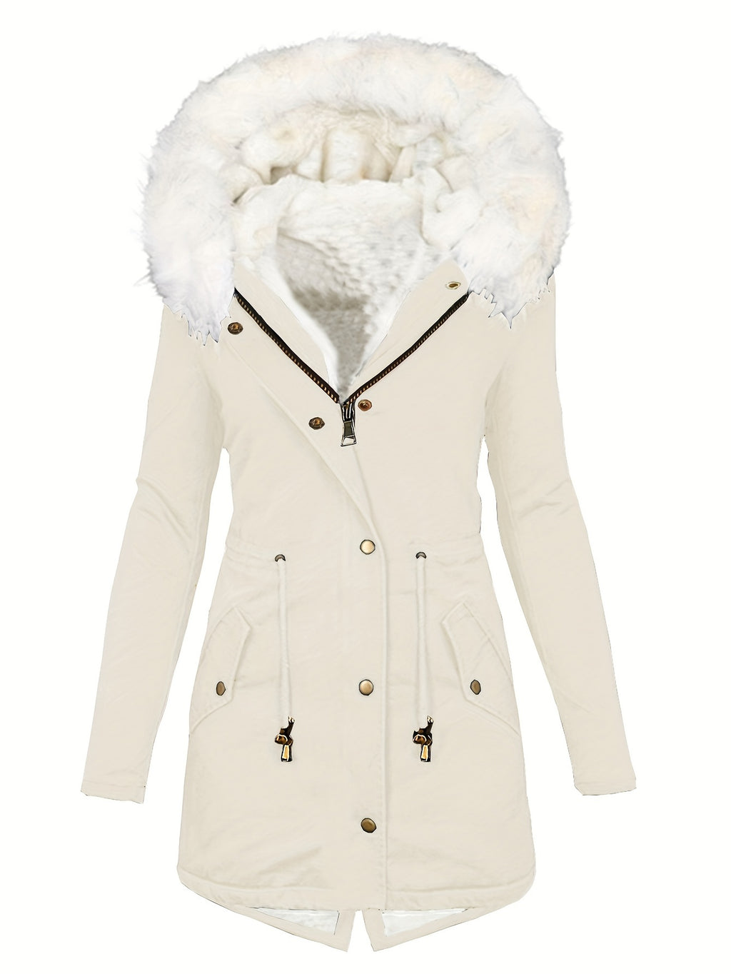 LSDLBoutique Manteau Femme Automne Hiver Casual Uni À Poches Doublure Intégrale Polyester by LSDLBoutique.ch