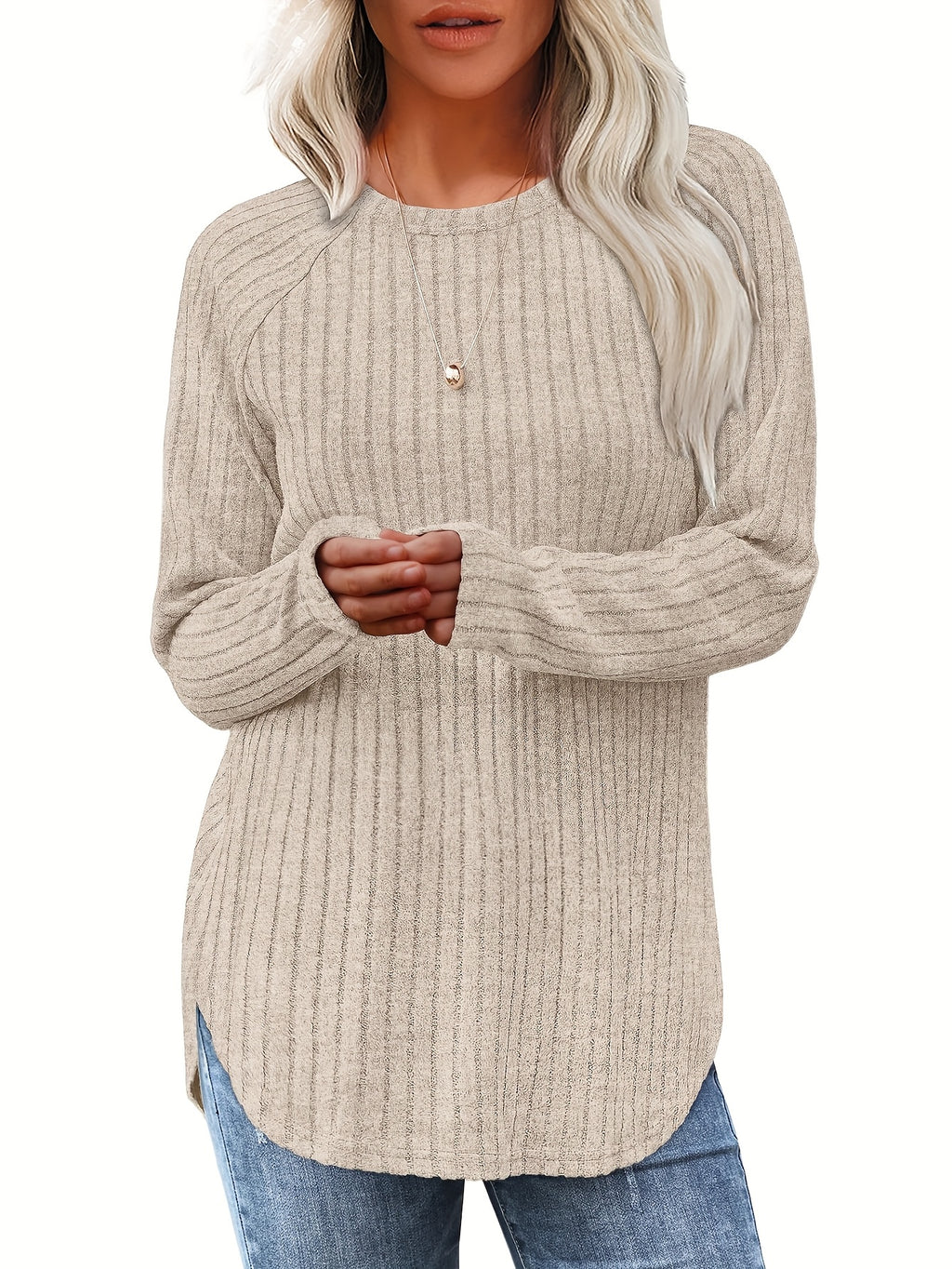 Lot De 3 Pulls Femme Élégants Col Rond Manches Longues Doux Et Légers Minimalistes Pour Le Quotidien by LSDLBoutique.ch