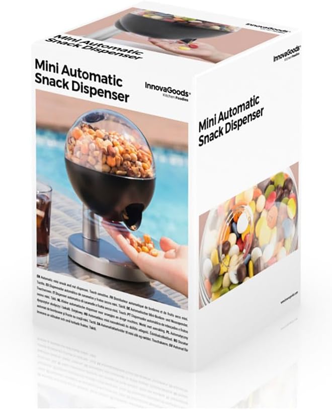 InnovaGoods - Distributeur Automatique de Bonbons et Fruits Secs, Capteur Tactile, Design Moderne, Idéal pour Fêtes, ABS, Multicolore, 15,5 x 21,5 x 16,0 cm