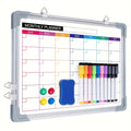 Tableau Calendrier Mensuel Effaçable Double Face Portable et Léger 40x30 cm pour Bureau et Maison by LSDLBoutique