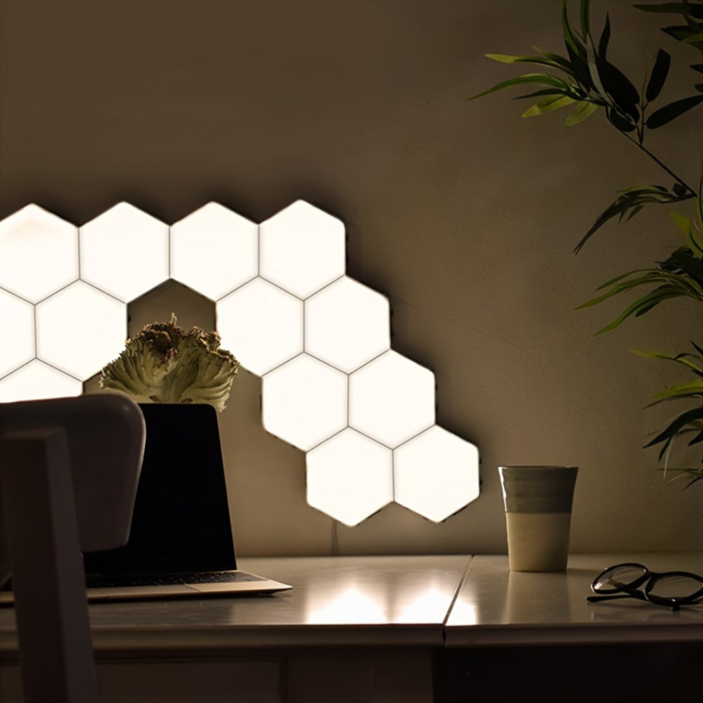 Kit 6 Lampes LED Murales Hexagonales – Tactiles & Modulables by LSDLBoutique.ch