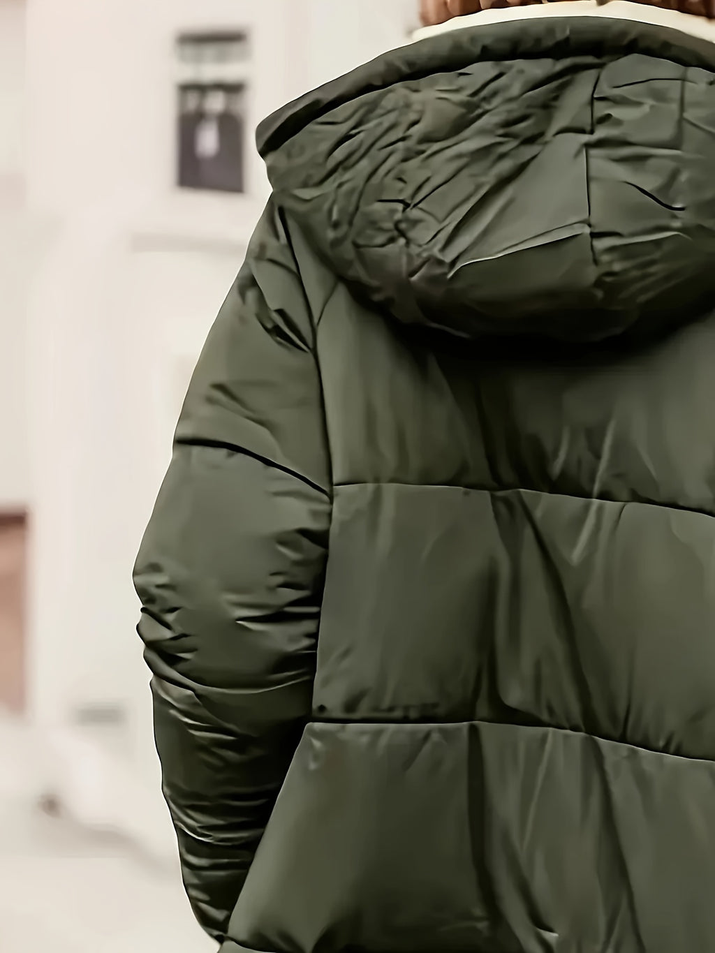 Manteau Femme Hiver Long Doublé Thermique À Capuche Poches Beige Marron Taupe Chaud by LSDLBoutique.ch