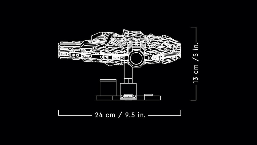 LEGO Star Wars 75375 Millennium Falcon - Set de Construction de Vaisseau Spatial Collector pour Adulte - Présentoir & Plaque Descriptive pour Déco de Bureau - Cadeau pour Fans de Un Nouvel Espoir