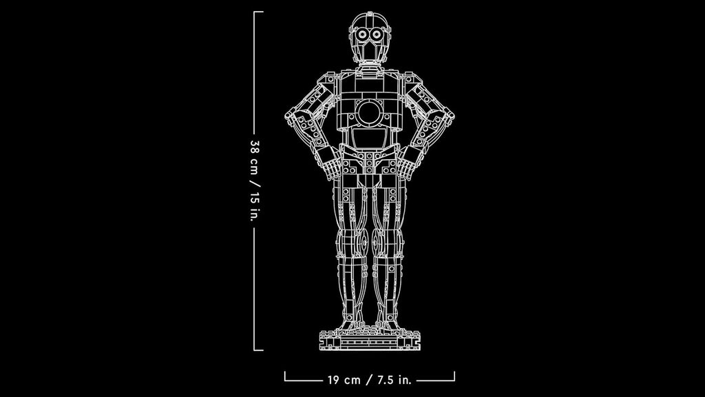 LEGO Star Wars 75398 C-3PO - Figurine Collector - Maquette à Construire & Exposer pour Adulte - Présentoir, Plaque Descriptive & Minifigurine - Idée de Cadeau pour Fan, Homme ou Femme