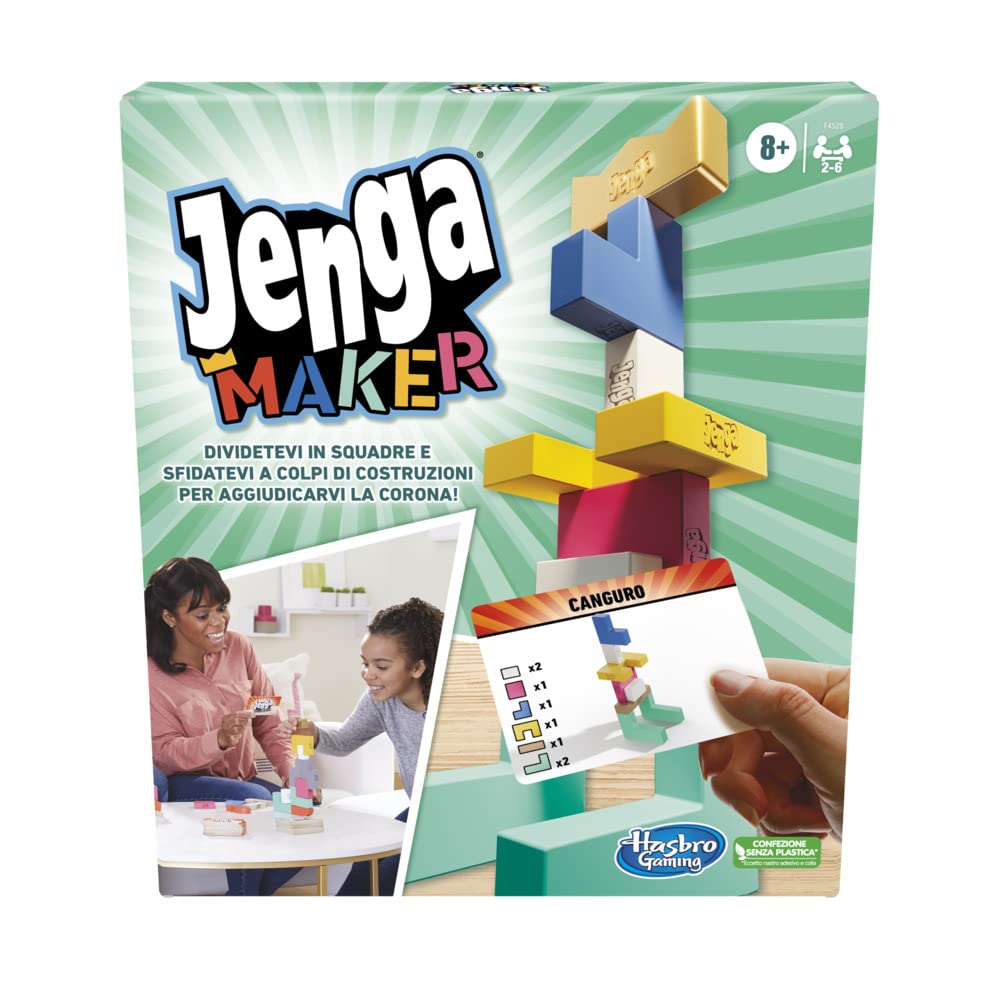 Hasbro Gaming Jenga, Jeu de société en Bois, Jeu de Voyage pour Enfant et familles, Version française, Idées Cadeaux d'anniversaire, À partir de 6 Ans