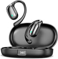 Open Ear Wireless Bluetooth Headphones, Open Ear Bluetooth Earbuds with Clip for Sports with Noise Reduction ENC, IPX7 Waterproof, 40 Hours Battery Life, Clear Calls, Comfortable, Bluetooth 5.3 (Black)