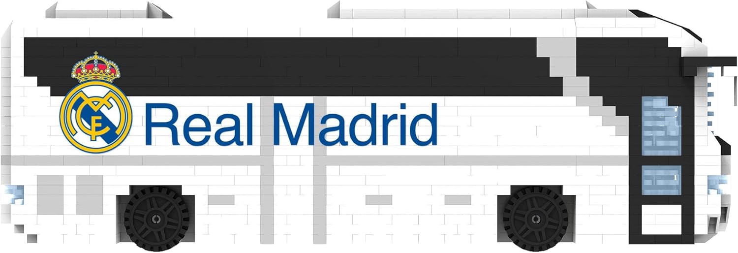 FOCO Jouet de construction de football Real Madrid CF BRXLZ Bus de l’équipe sous licence officielle