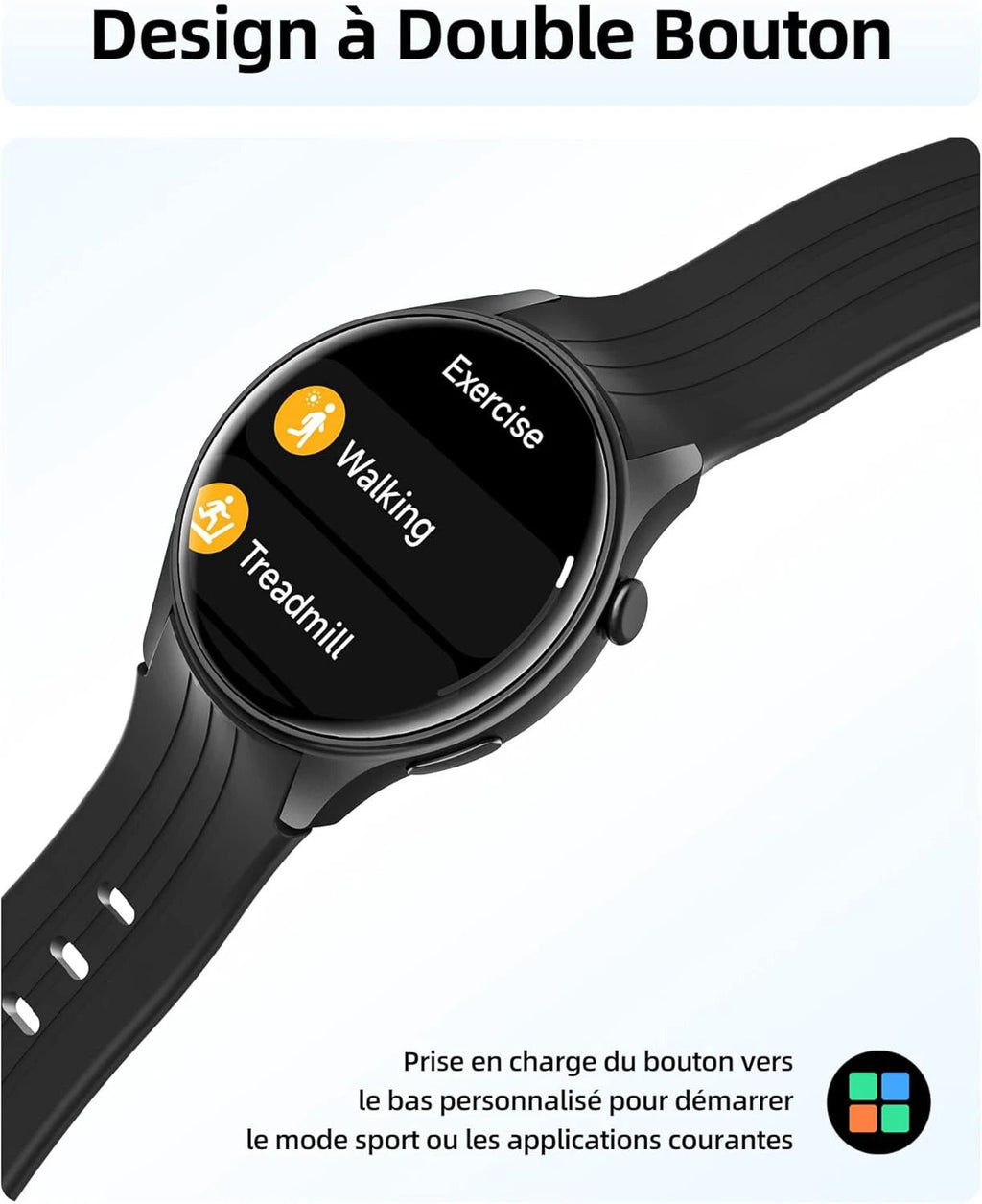 Parsonver Smart Watch with Built-in GPS, Smartwatch with Bluetooth Calls, 100+ Sports, Heart Rate and Sleep, IP68 Waterproof, Smart Watch for Android/iPhone (Black, 43 mm)