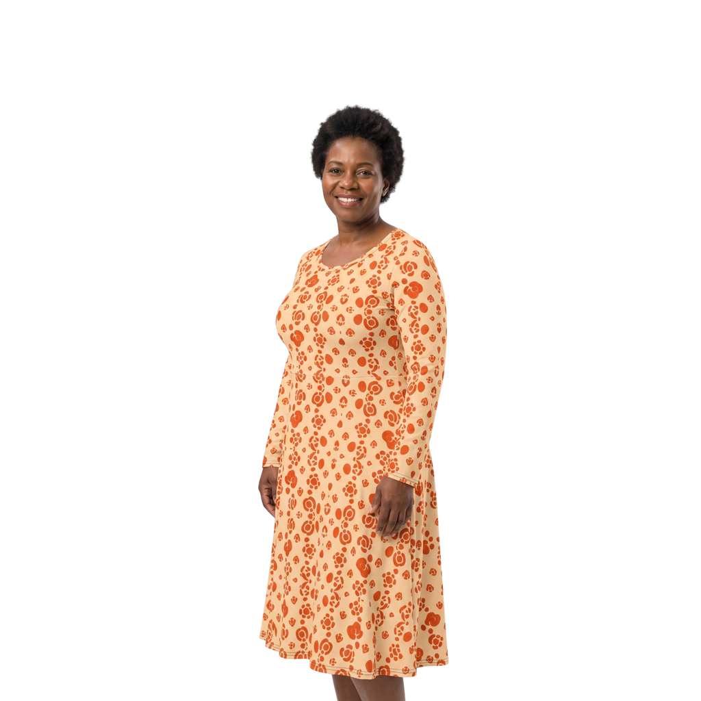 Robe longue manches ajustée poches – Nérine