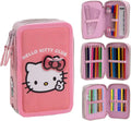 Trousse Scolaire Giotto Hello Kitty Sanrio Avec Accessoires Trois Compartiments Licence Officielle 12.5x6.5x19.5 cm by LSDLBoutique