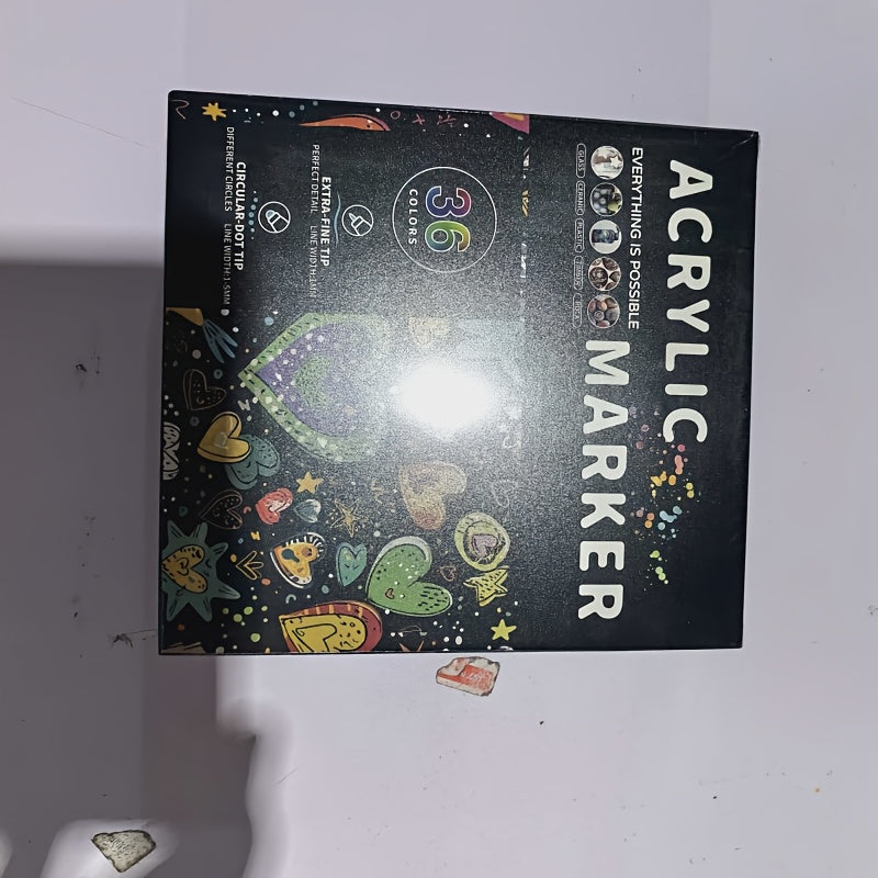 36 Colors Dual Tip Acrylic Pens Markers, Double Tip Premium Acrylic Markers, Acrylic Markers for Wood, Rock Painting, Glass, Canvas, Stone, DIY Crafts Making Art Supplies by LSDLBoutique.ch