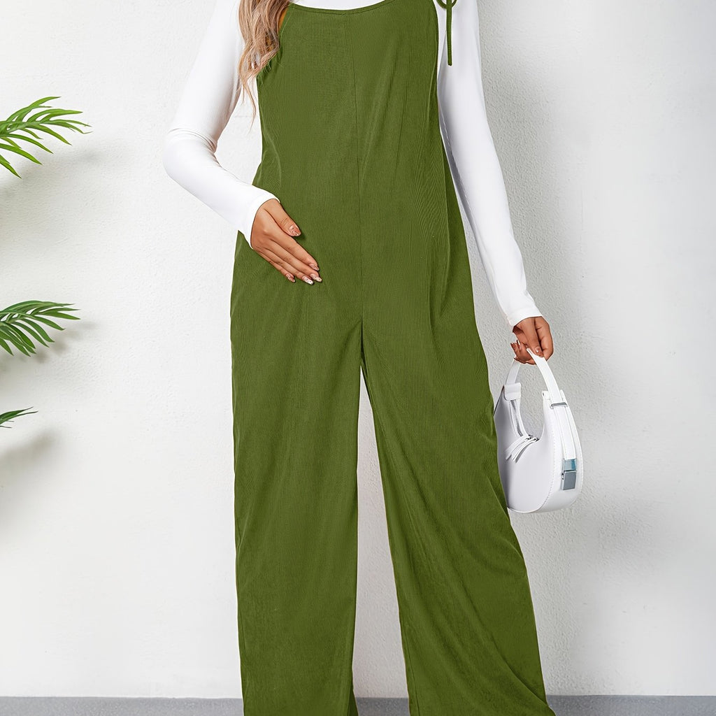 Combinaison Grossesse Femme Taille Haute Avec Bretelles Et Noeud Ample Confort Et Élégance by LSDLBoutique.ch