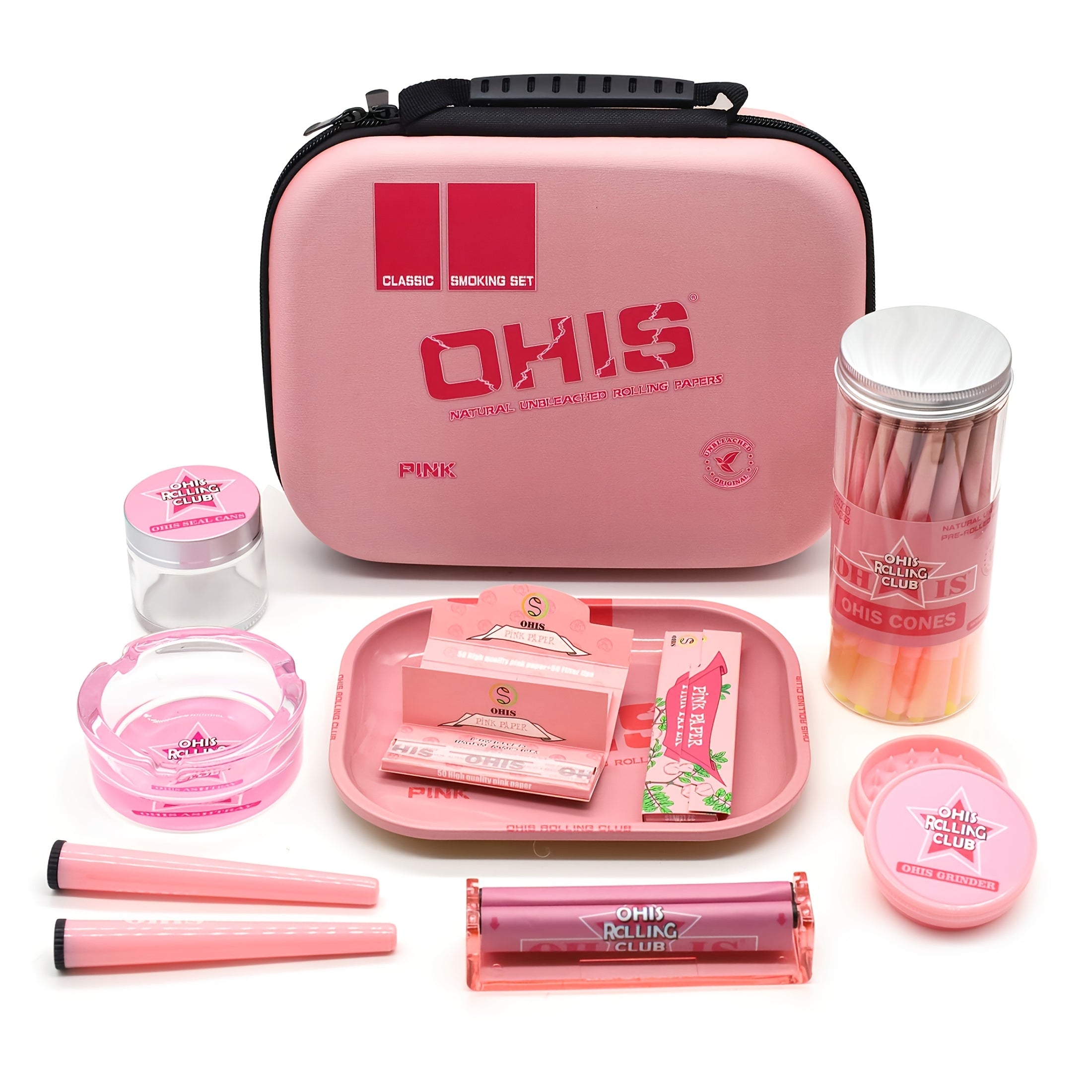 Kit Fumeur 11pcs : Mallette EVA, Grinder, Feuilles, Cendrier, Tubes by LSDLBoutique.ch