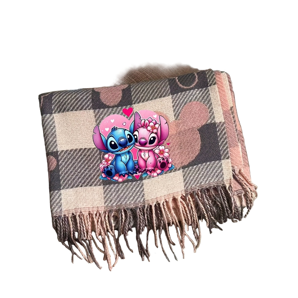 Écharpe Disney Cartoon Minnie Mouse Et Stitch Chaude Rose Vive Pour Hiver Kawaii Style by LSDLBoutique.ch