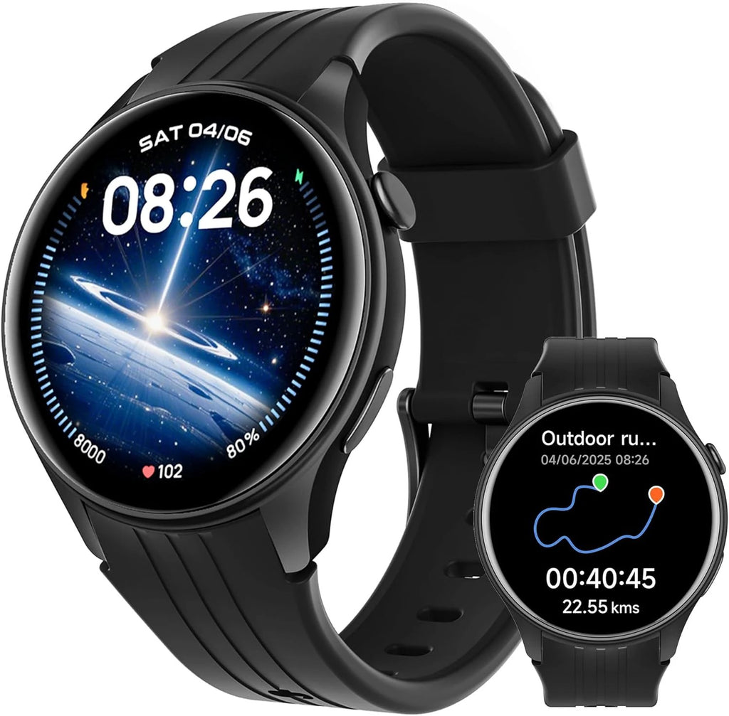 Parsonver Smart Watch with Built-in GPS, Smartwatch with Bluetooth Calls, 100+ Sports, Heart Rate and Sleep, IP68 Waterproof, Smart Watch for Android/iPhone (Black, 43 mm)