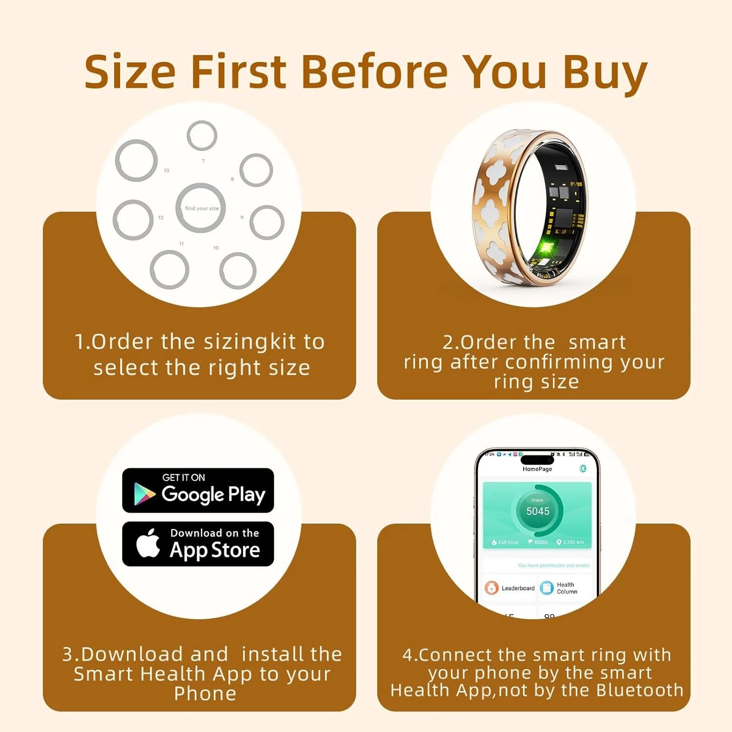 Vintage Smart Ring with Heart Rate and Sleep Monitoring, Fitness Tracker, Smart Ring Step Counter, IP68 Waterproof, 7 Day Battery, Magnetic Charging (7)