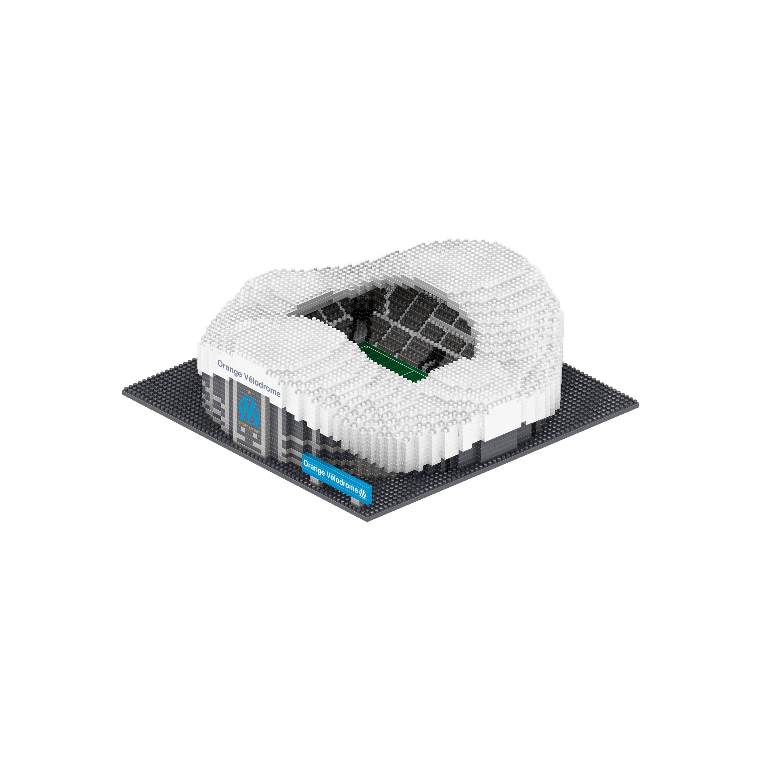 FOCO Offizielles Lizenzprodukt Olympique de Marseille Orange Vélodrome BRXLZ-Steine 3D-Fußballstadion BAU-Set
