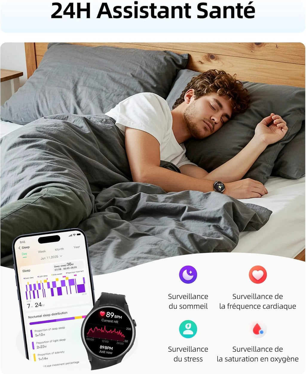 Parsonver Smart Watch with Built-in GPS, Smartwatch with Bluetooth Calls, 100+ Sports, Heart Rate and Sleep, IP68 Waterproof, Smart Watch for Android/iPhone (Black, 43 mm)