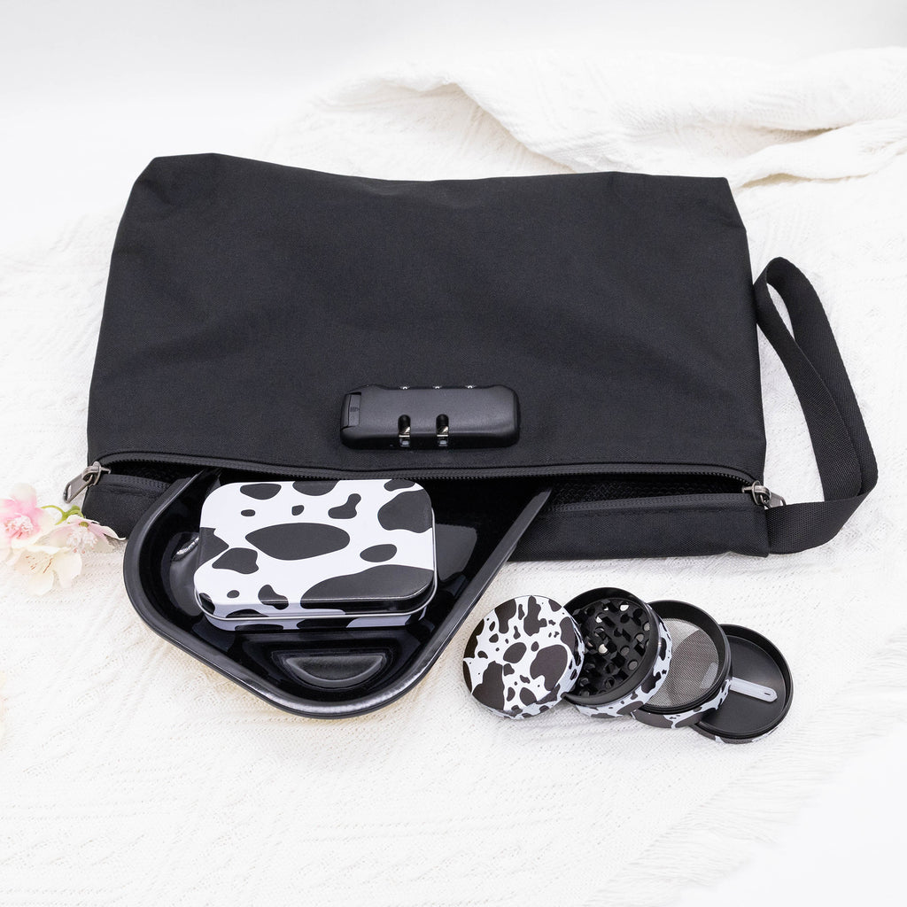 Set Rangement Fumeur 4pcs : Grinder, Plateau, Pochette Anti-Odeur by LSDLBoutique.ch