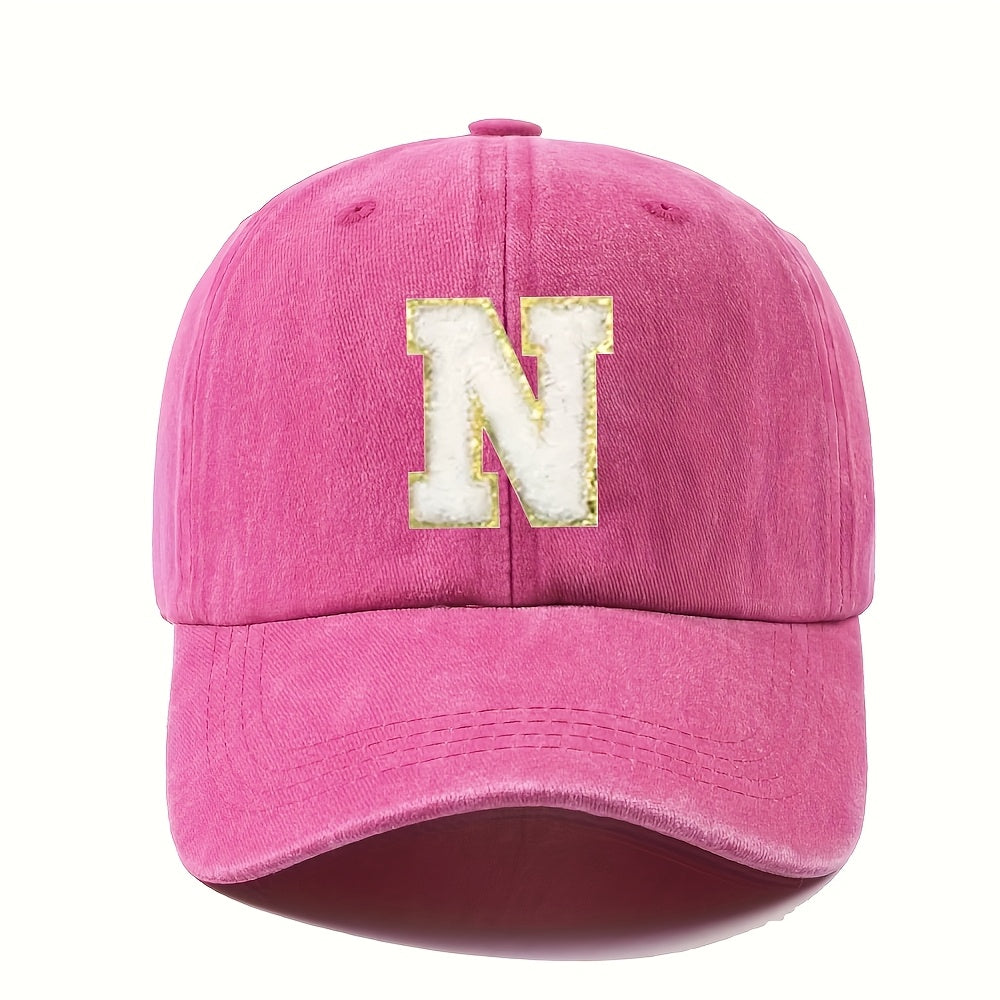 Casquette Vintage Alphabet A Z Rose Dorée Style Y2K Signée LSDLBoutique Pour Chaque Lettre by LSDLBoutique.ch