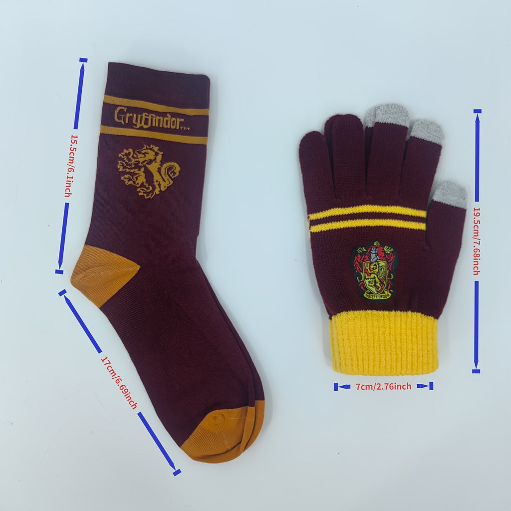 Ensemble Harry Potter 4 Pièces Écharpe Gants Chaussettes Bonnet Officiel Warner Bros Pour Fans by LSDLBoutique.ch
